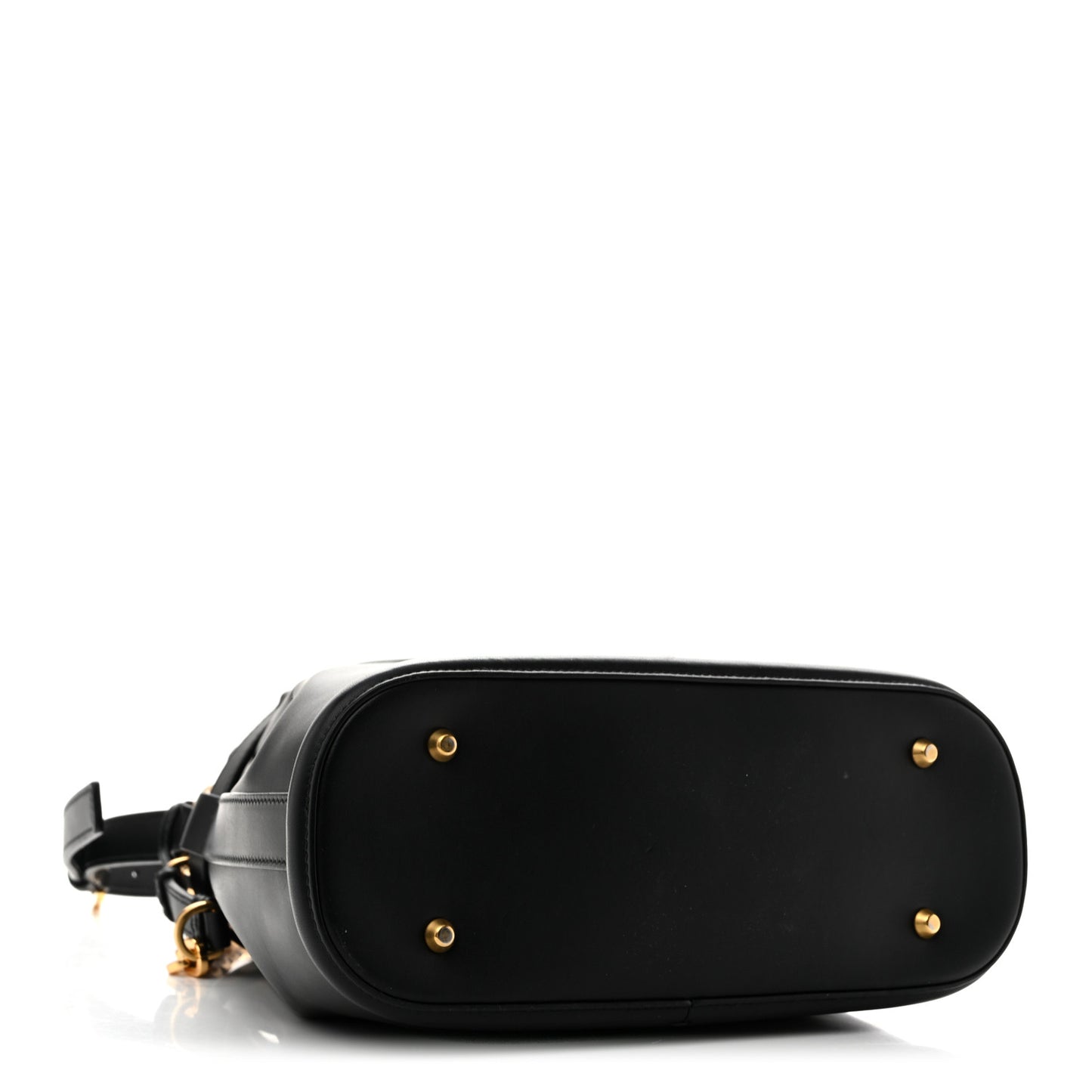 Calfskin CD Embossed Medium C'est Chain Bucket Bag Black