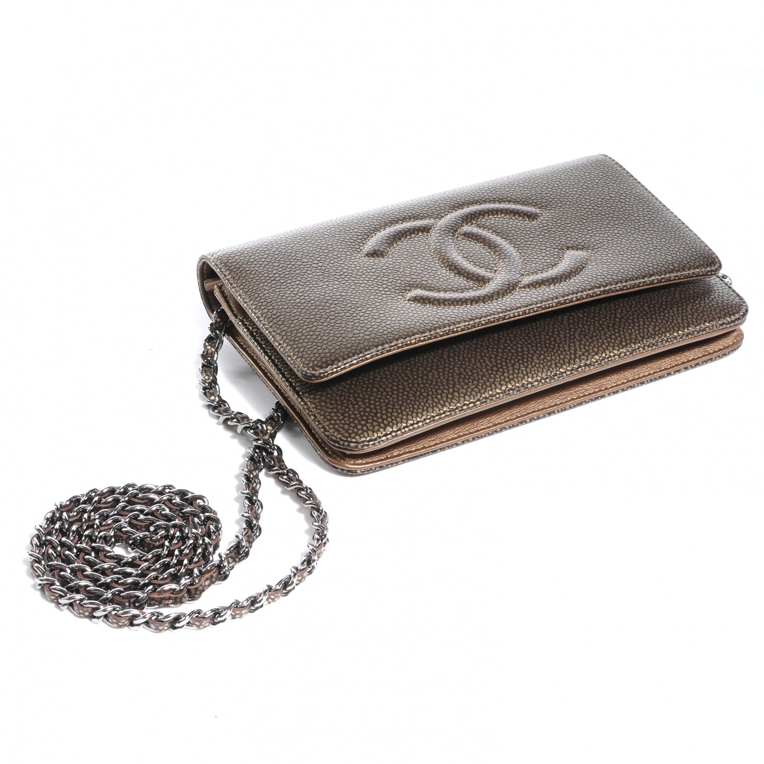 Chanel Caviar Wallet on Chain WOC Metallic 4 of 7
