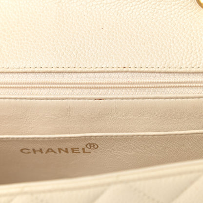 Chanel Caviar Quilted Medium Single Flap White 16 of 22