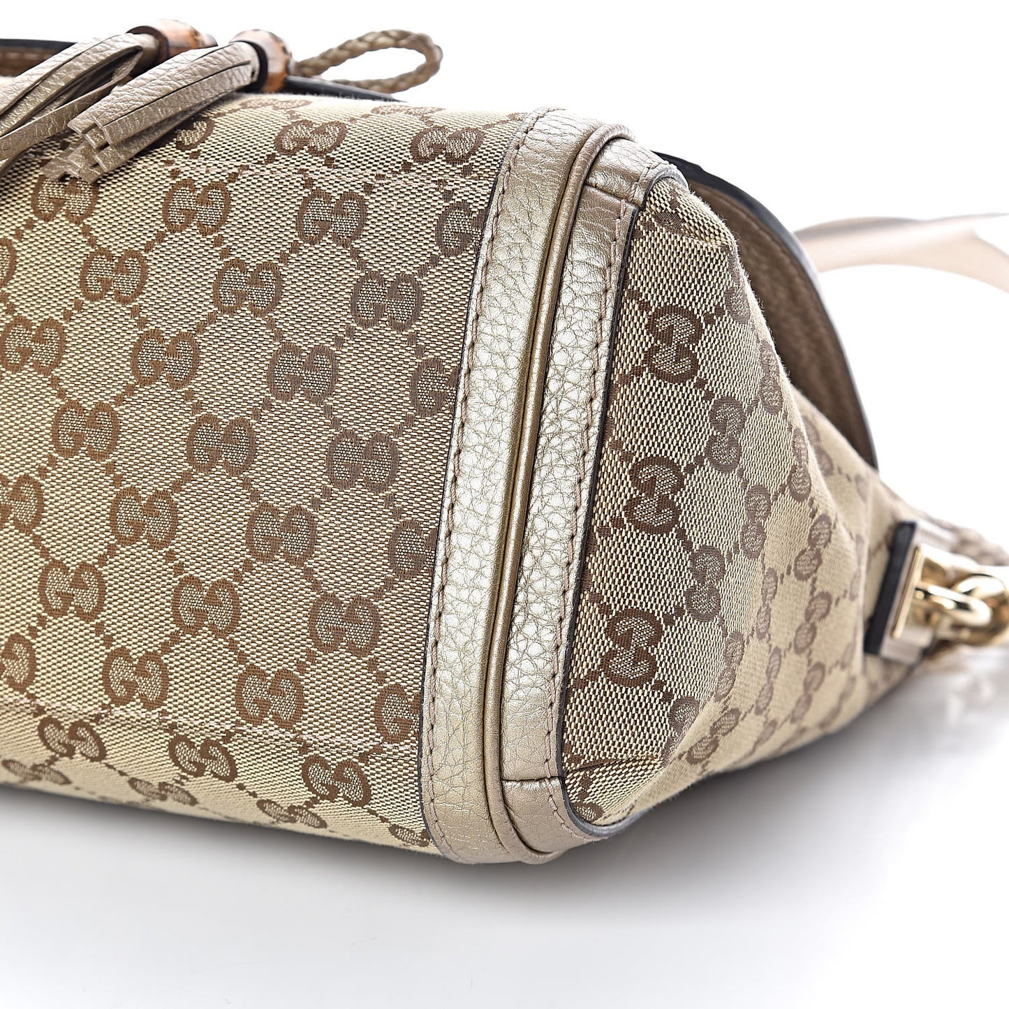 Monogram Calfskin Medium Bella Flap Bag Beige Ebony Champagne