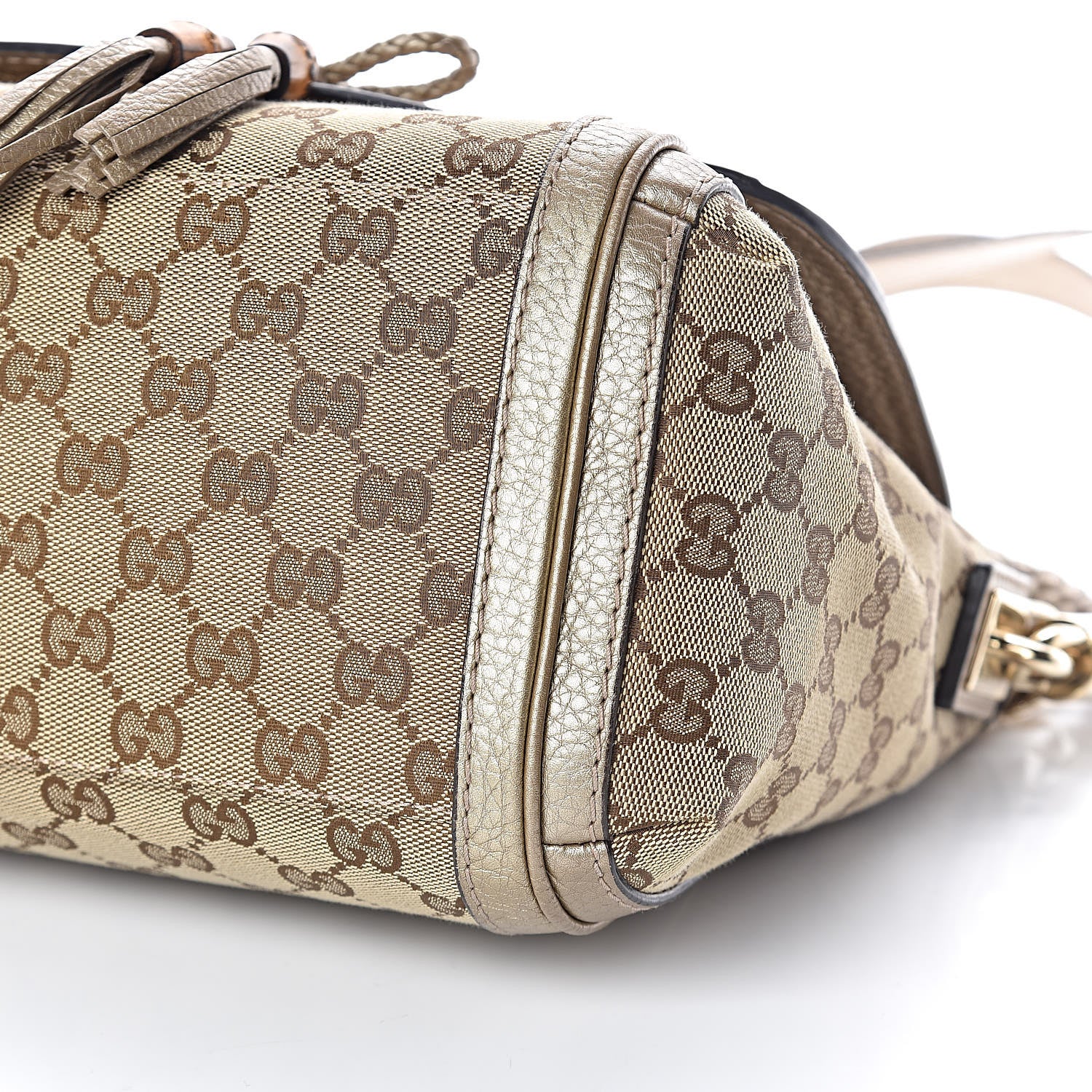Gucci Monogram Calfskin Medium Bella Flap Bag Beige Ebony Champagne 10 of 10