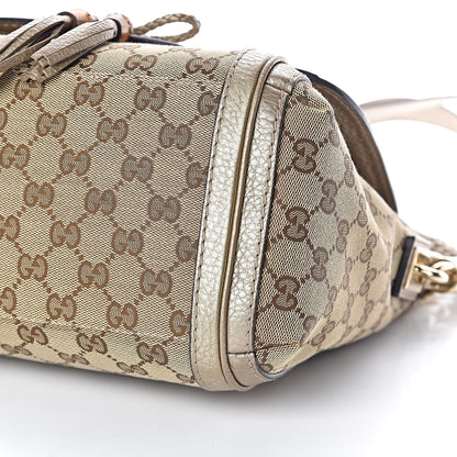 Gucci Monogram Calfskin Medium Bella Flap Bag Beige Ebony Champagne 10 of 10