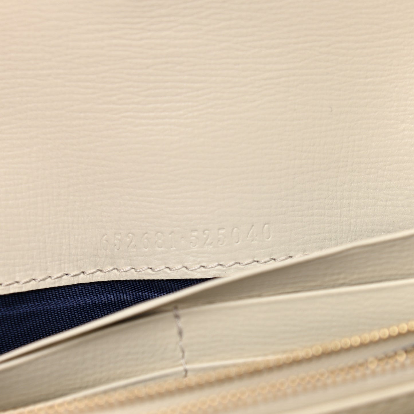 GG Supreme Monogram Textured Calfskin Web Jackie 1961 Chain Wallet Beige Ebony Mystic White