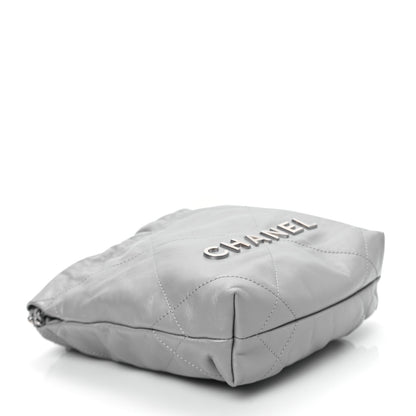 Chanel Shiny Calfskin Quilted Mini Chanel 22 Grey 4 of 13
