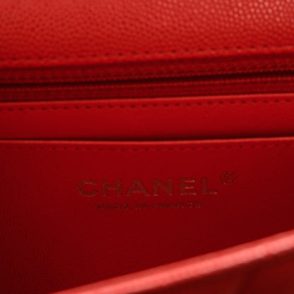 Chanel Caviar Chevron Quilted Mini Rectangular Flap Red 7 of 8