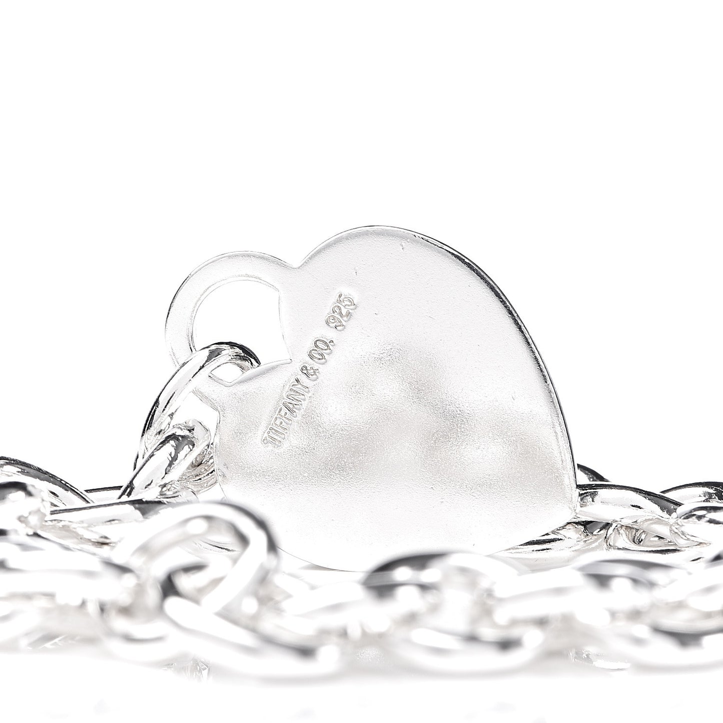 Sterling Silver Heart Tag Charm Bracelet