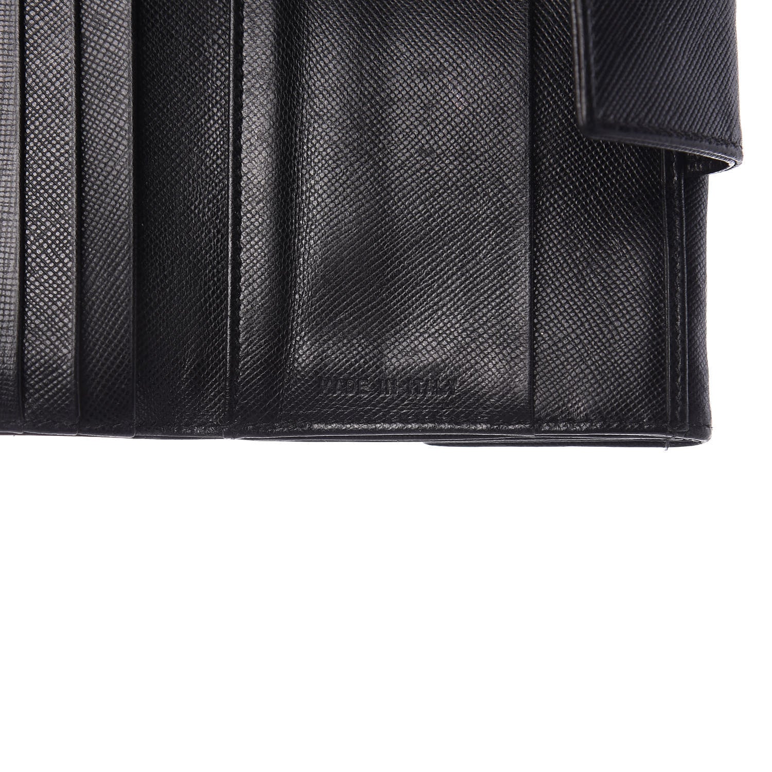 Prada Saffiano Tri-Fold Compact Wallet Black 9 of 10