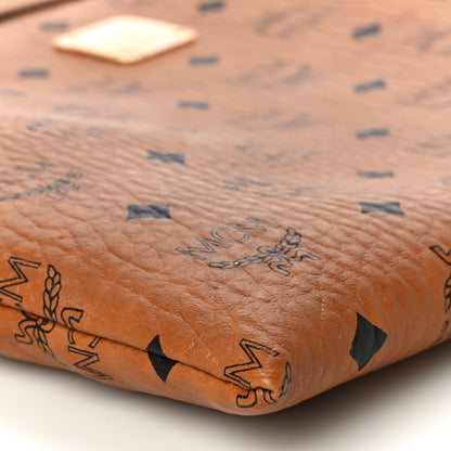 MCM Visetos Large Zip Pouch Cognac 9 of 10