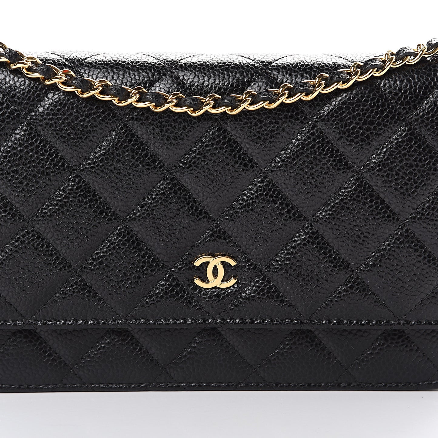 Caviar Quilted Wallet On Chain WOC Black