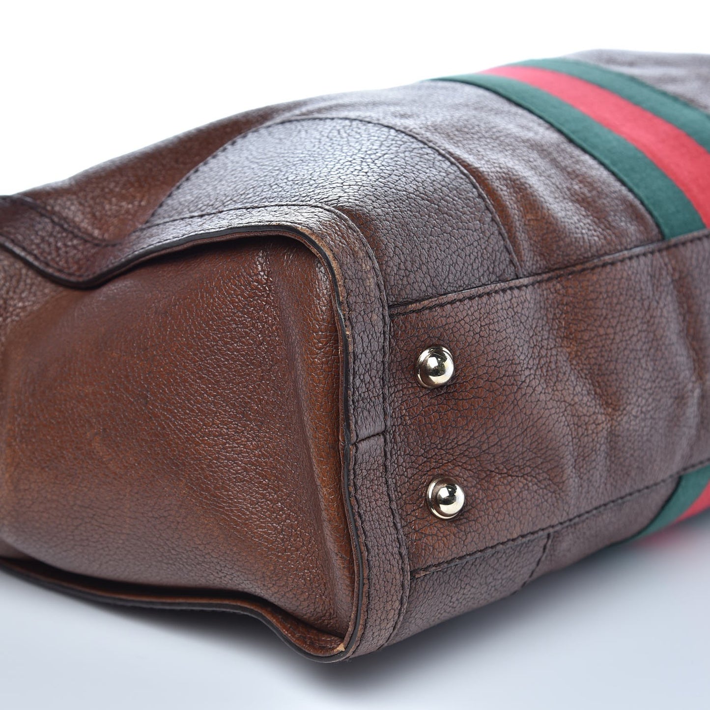 Calfskin Web Large Seventies Tote Brown