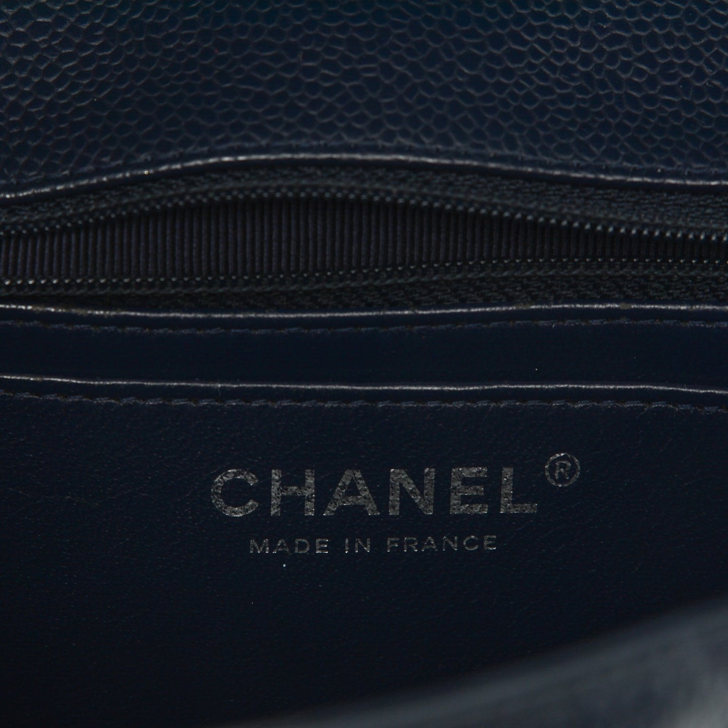 Caviar Jumbo Single Flap Navy Blue