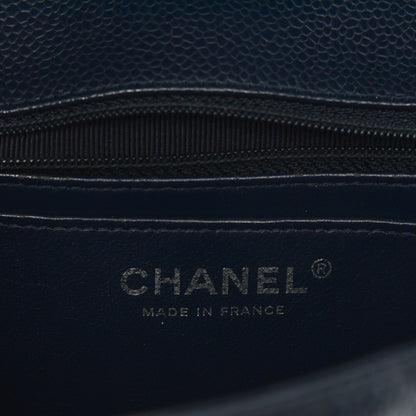 Chanel Caviar Jumbo Single Flap Navy Blue 7 of 8