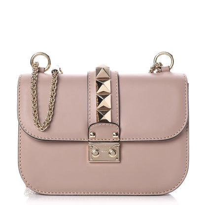 Valentino Garavani Vitello Small Glam Lock Rockstud Flap Poudre 1 of 14