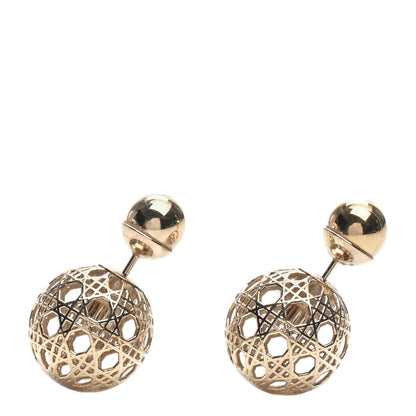 Christian Dior Cannage Mise En Dior Tribal Earrings Gold 1 of 5