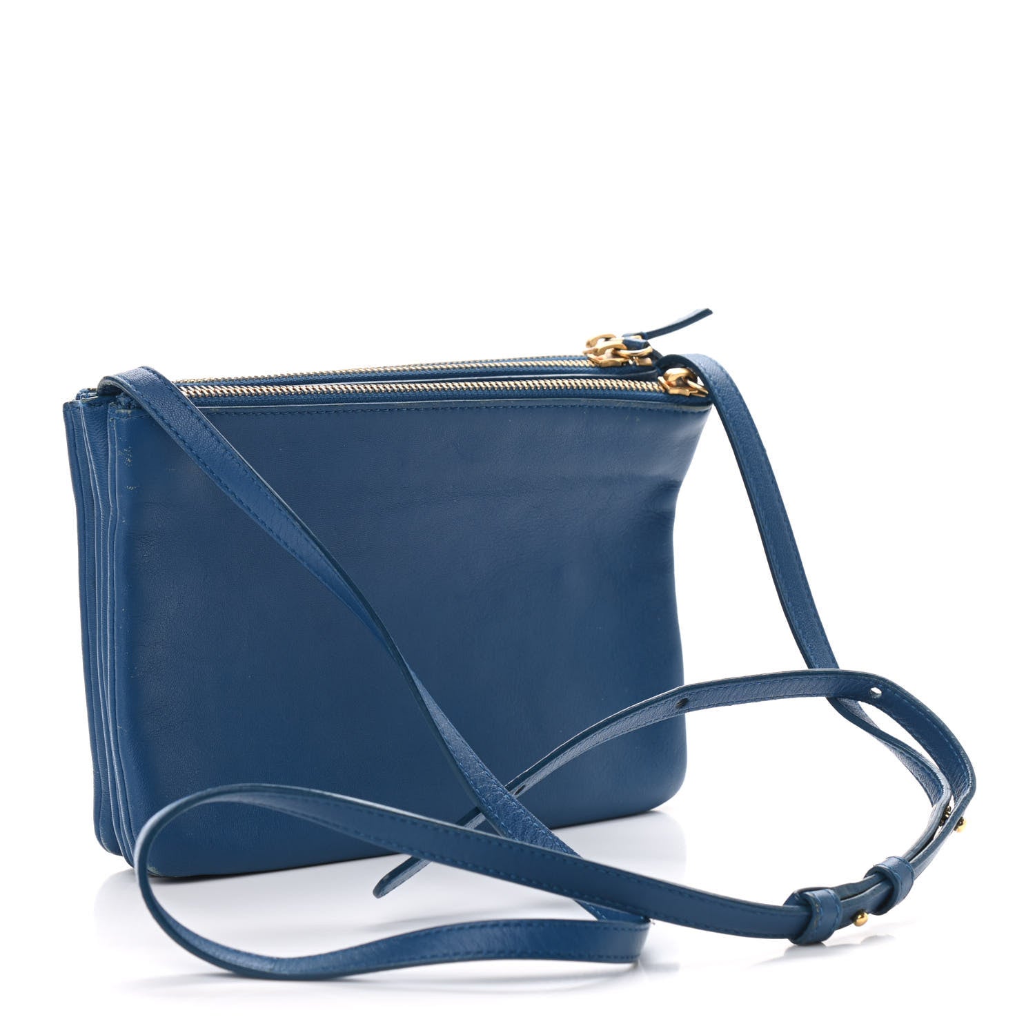 Celine Lambskin Small Trio Crossbody Bag Indigo 2 of 9
