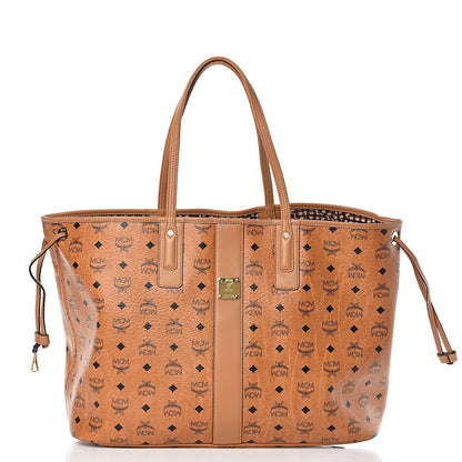 MCM Visetos Large Liz Reversible Shopper Tote Cognac 4 of 17