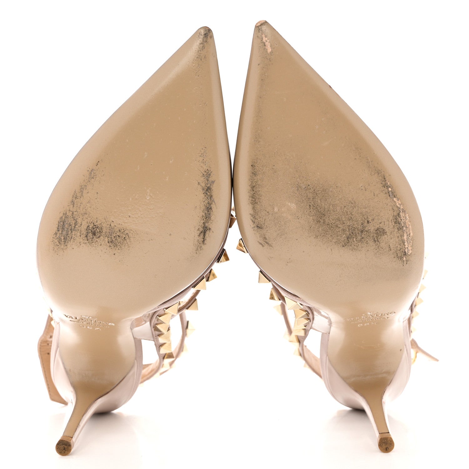 Valentino Garavani Patent Nappa Rockstud Ankle Strap 100mm Pumps 36.5 Poudre 5 of 9
