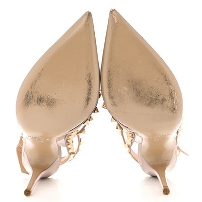 Valentino Garavani Patent Nappa Rockstud Ankle Strap 100mm Pumps 36.5 Poudre 5 of 9