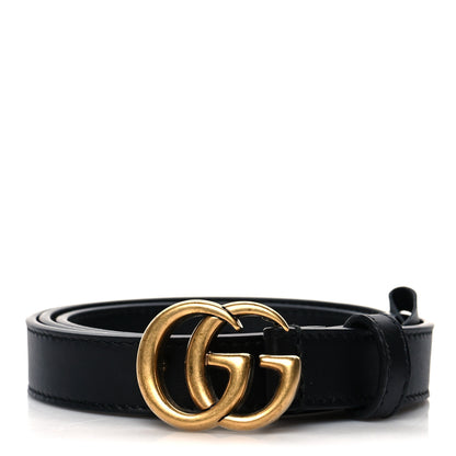 Gucci Calfskin Double G 20mm Belt 80 32 Black 1 of 5