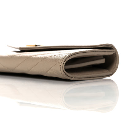 Saint Laurent Grain De Poudre Matelasse Chevron Monogram Flap Wallet Taupe 9 of 10