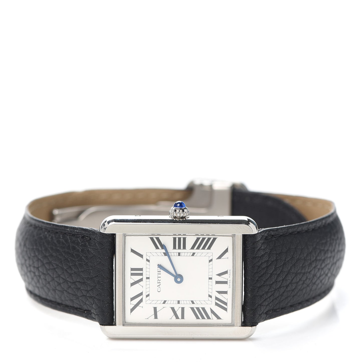 Stainless Steel Calfskin 27mm Tank Solo Quartz Watch
