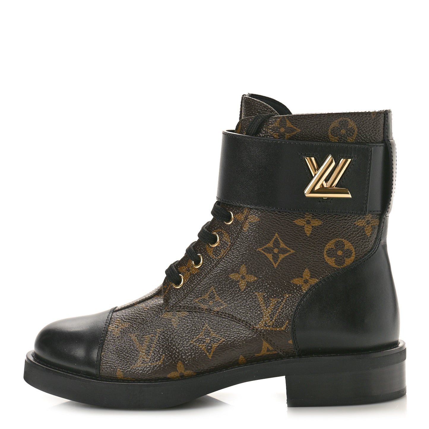 Calfskin Monogram Wonderland Flat Ranger Boots 38 Black