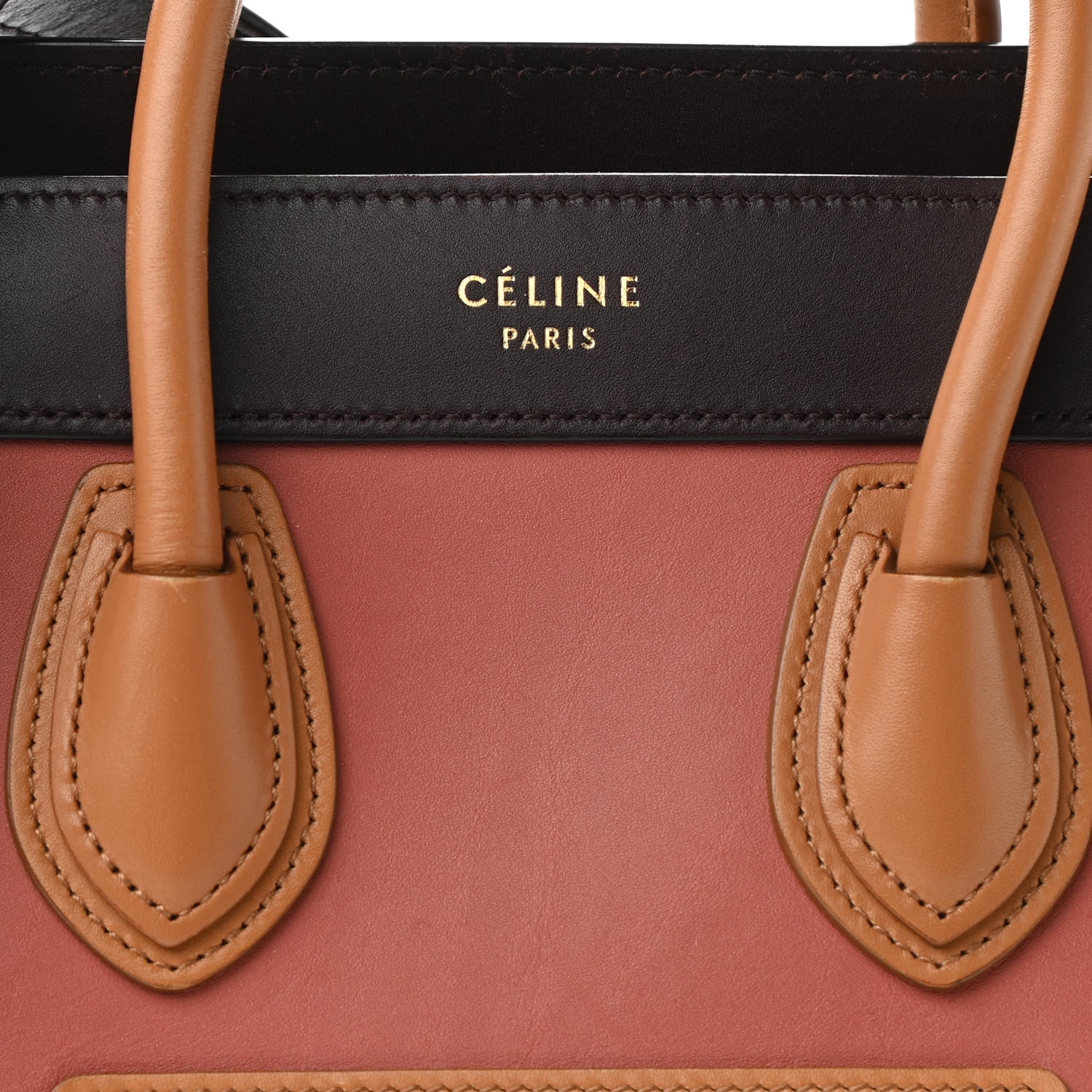Celine Smooth Calfskin Bullhide Nano Tri-Color Luggage Terracotta 8 of 19