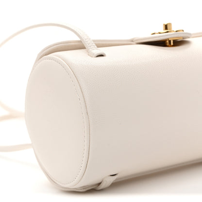 Chanel Shiny Caviar Preppy Coco Small Bowling Bag White 9 of 10