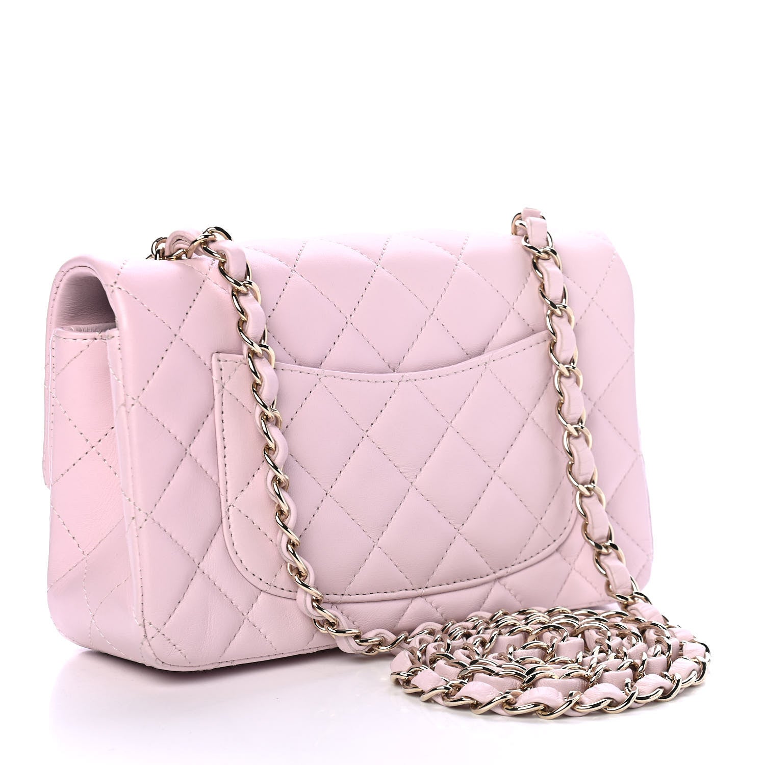 Chanel Lambskin Quilted Mini Rectangular Flap Light Pink 2 of 4