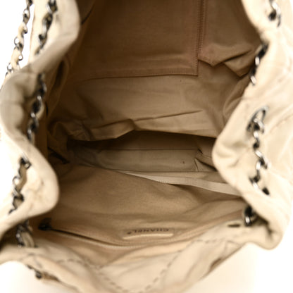 Chanel Lambskin Stitched Expandable Tote White 5 of 10