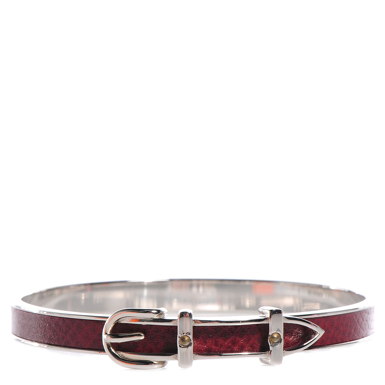 Hermes Vache Liegee Belt Buckle Bangle Rouge Garance 1 of 8