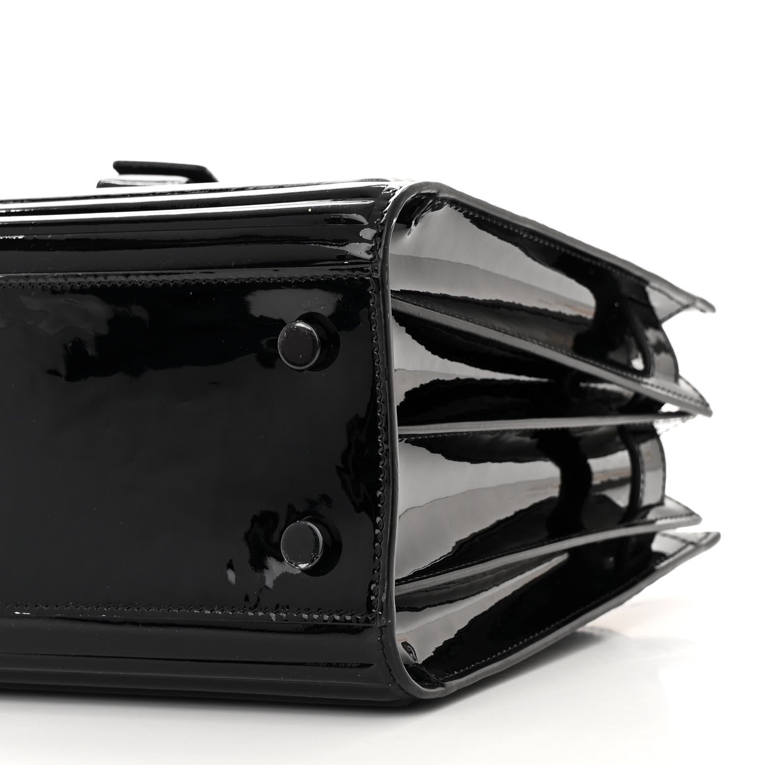 Saint Laurent Ribbed Patent Calfskin Baby Sac De Jour Black 9 of 9