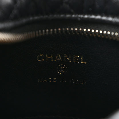 Chanel Lambskin Quilted Chain Around Pouch Hobo Black 6 of 10