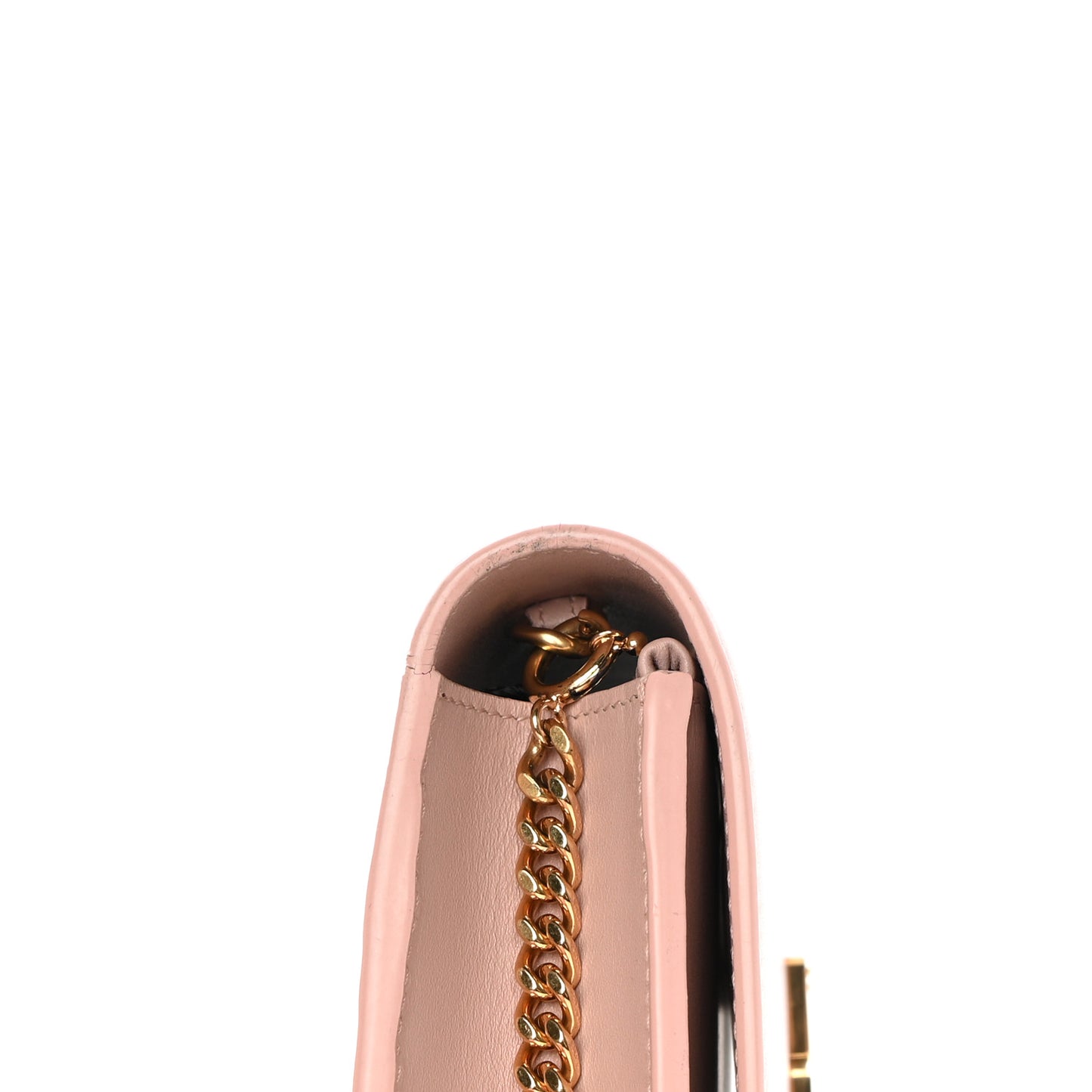 Smooth Calfskin Classic Monogram Kate Tassel Chain Wallet Marble Pink