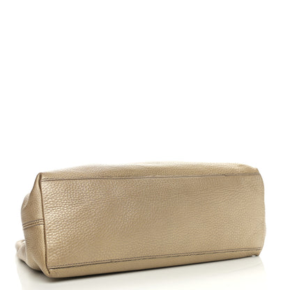 Gucci Metallic Pebbled Calfskin Medium Soho Chain Shoulder Bag Golden Beige 4 of 11