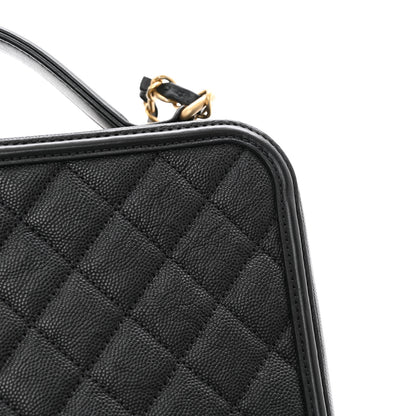 Chanel Caviar Quilted Large CC Filigree Vanity Case Black 12 of 12
