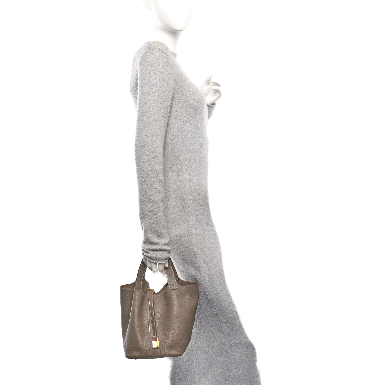 Hermes Taurillon Clemence Picotin Lock 22 MM Etoupe 2 of 10
