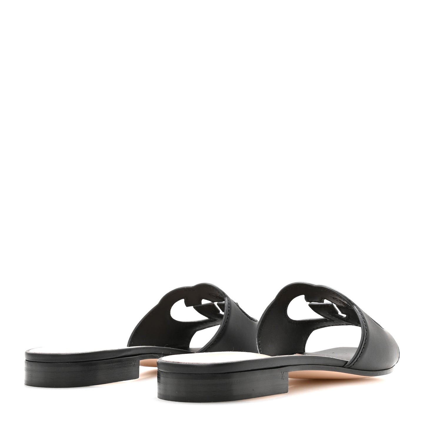 Cosmos Softy Calfskin Interlocking G Cut Out Slide Sandals 39 Black