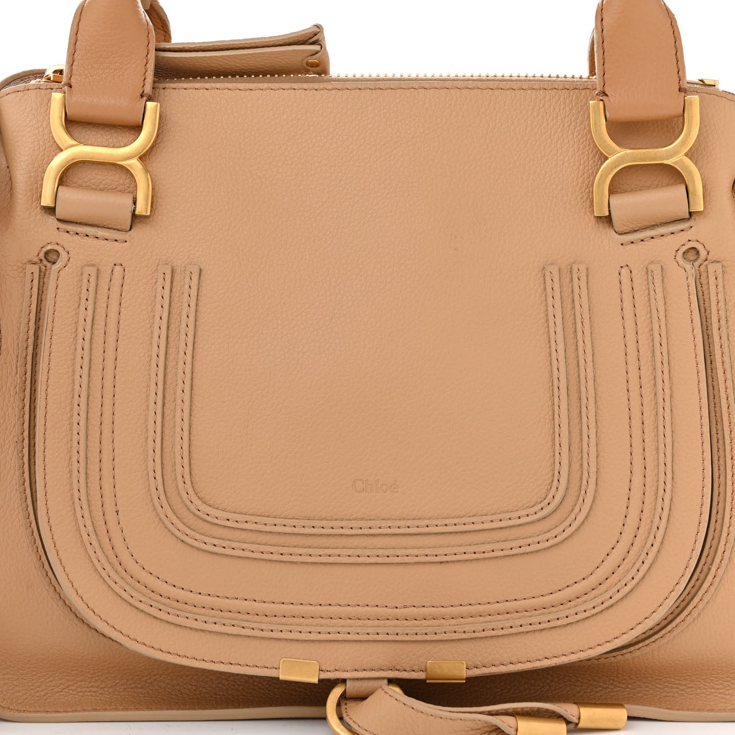 Calfskin Braided Medium Marcie Double Carry Milky Brown