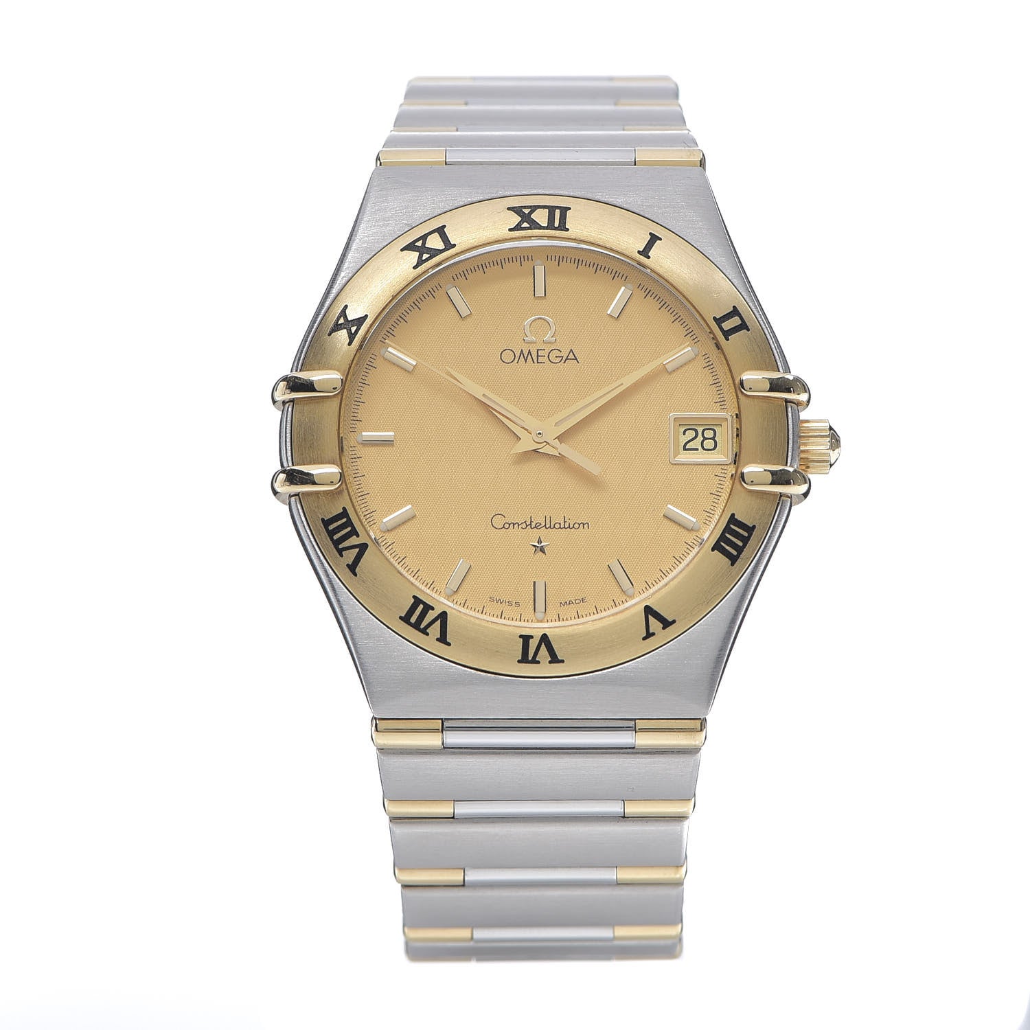 Omega Stainless Steel 18K Yellow Gold 34mm Constellation Quartz Watch Champagne 1212.10 1 of 5