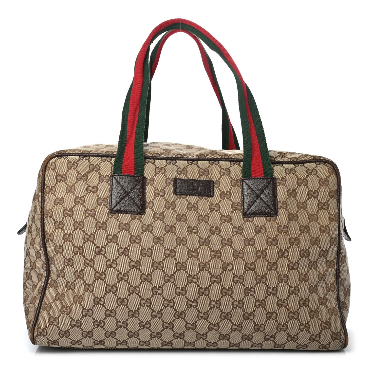 Gucci GG Monogram Web Medium Collapsible Carry On Duffle Beige Brown 1 of 10