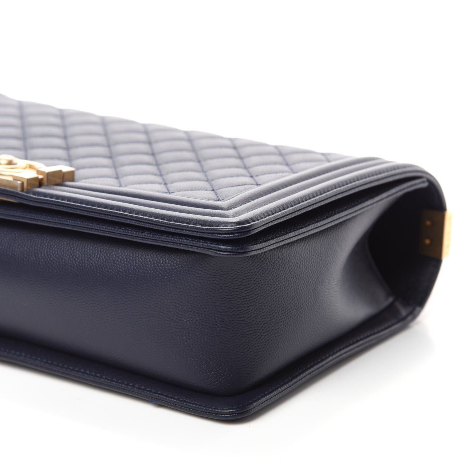 Chanel Caviar Quilted New Medium Boy Flap Dark Navy Blue 7 of 11