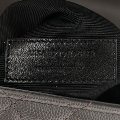 Saint Laurent Grain De Poudre Textured Mixed Matelasse Triquilt Large Monogram Satchel Asphalt 6 of 10