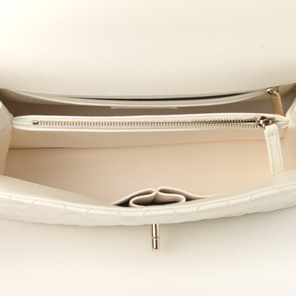 Chanel Caviar Quilted Small Coco Handle Flap White 5 of 9