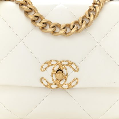 Chanel Goatskin Quilted Medium Chanel 19 Flap White 8 of 12