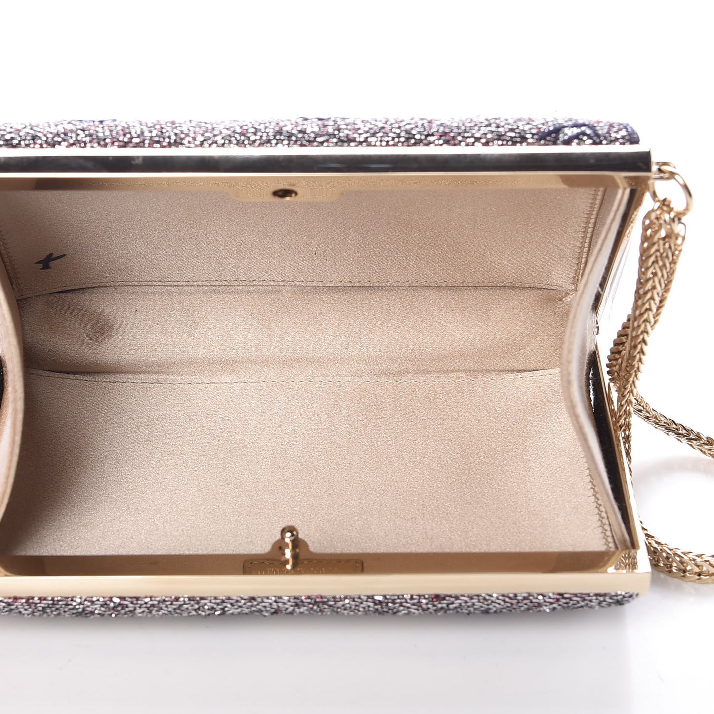 Glitter Shoe Printed Clutch Gold