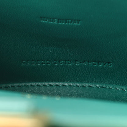 Balenciaga Shiny Calfskin Crocodile Embossed Hourglass Top Handle Bag XS Jade 5 of 9