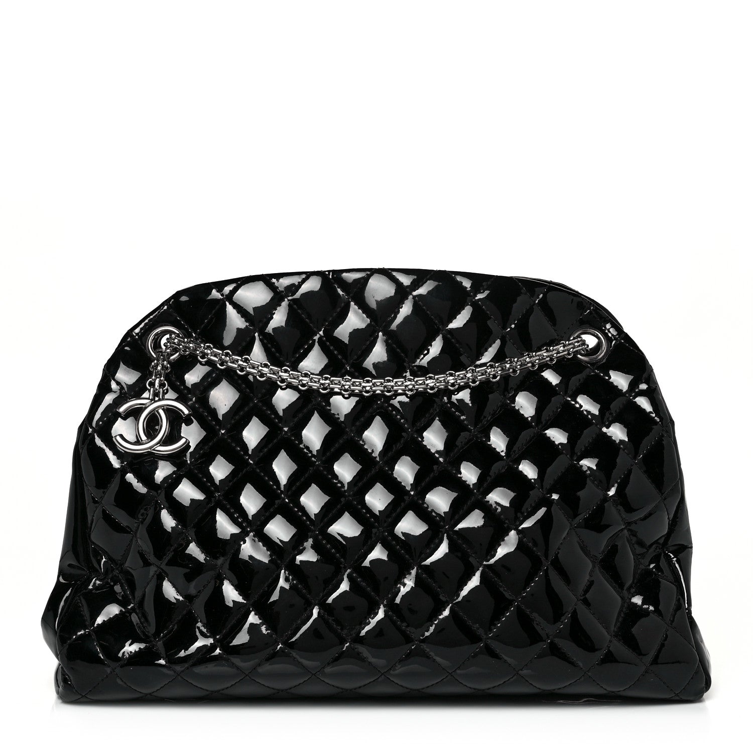 Chanel Patent Quilted Large Just Mademoiselle Bowling Bag Black 1 of 7