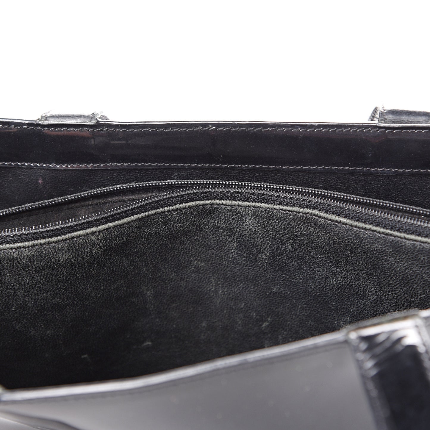 Patent Logo Shoulder Bag Black