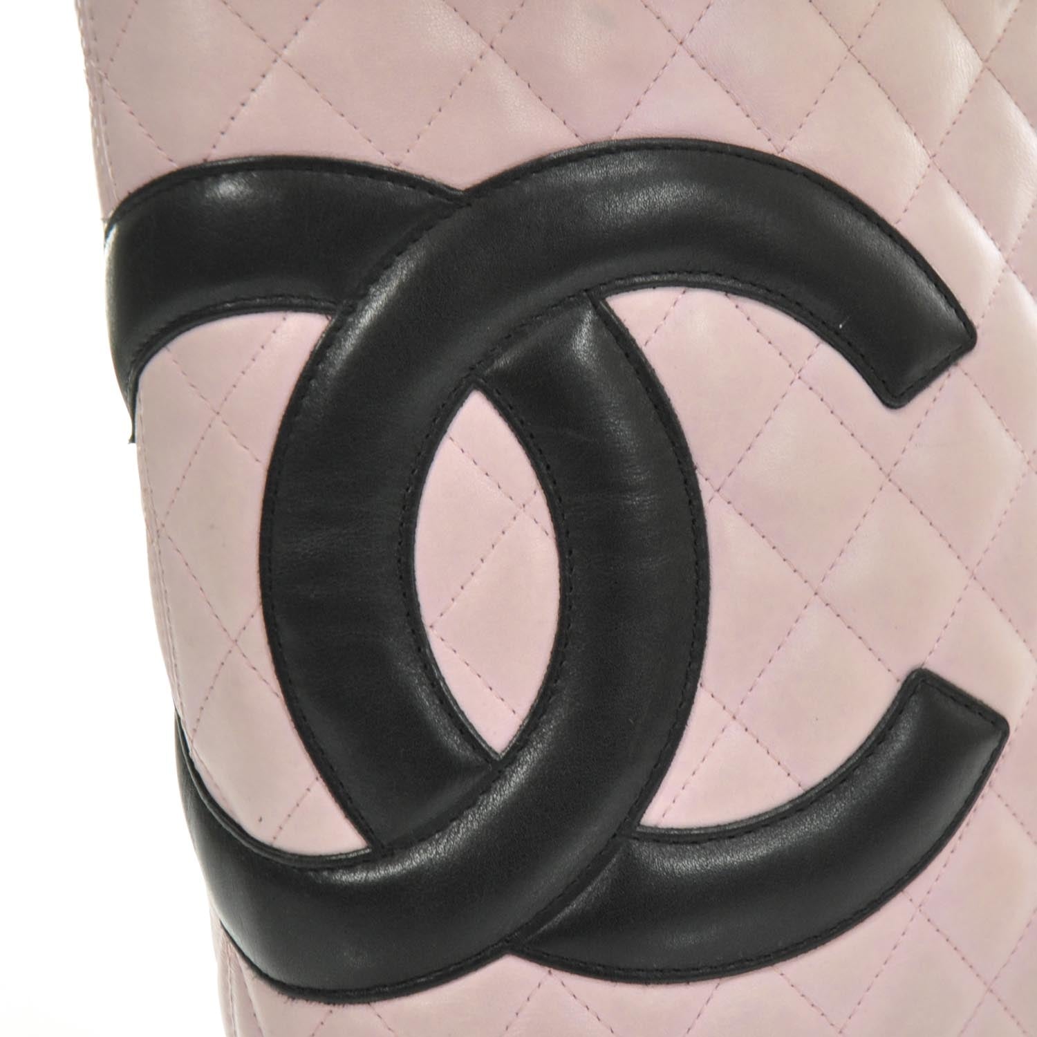 Chanel Calfskin Quilted Medium Cambon Tote Pink Black 6 of 10